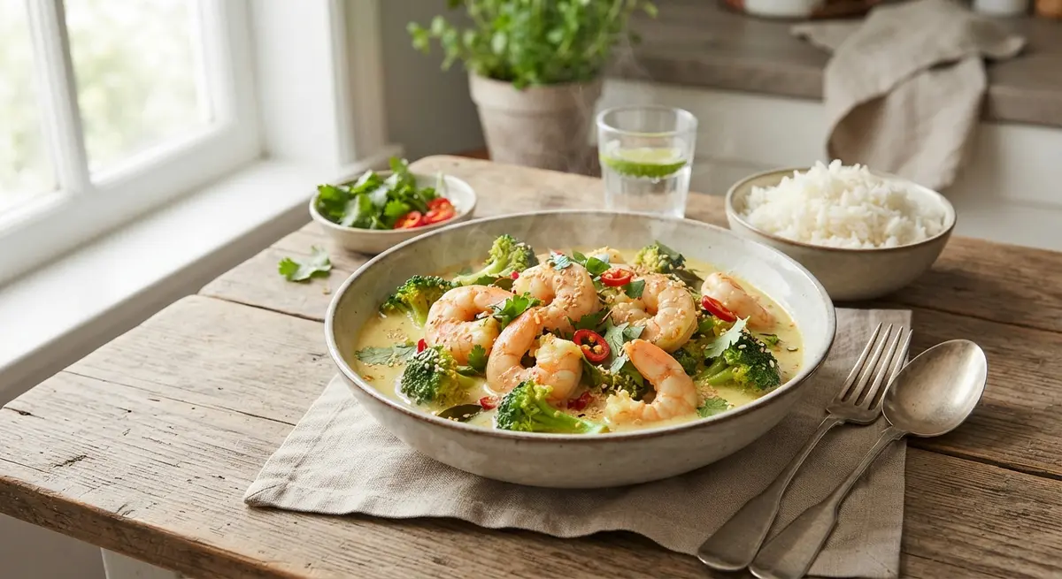Light Coconut Shrimp Curry Broccoli